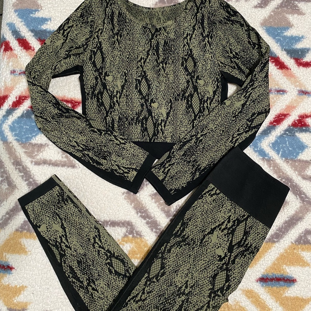 Fabletics Snakeskin Print Two-Piece Set